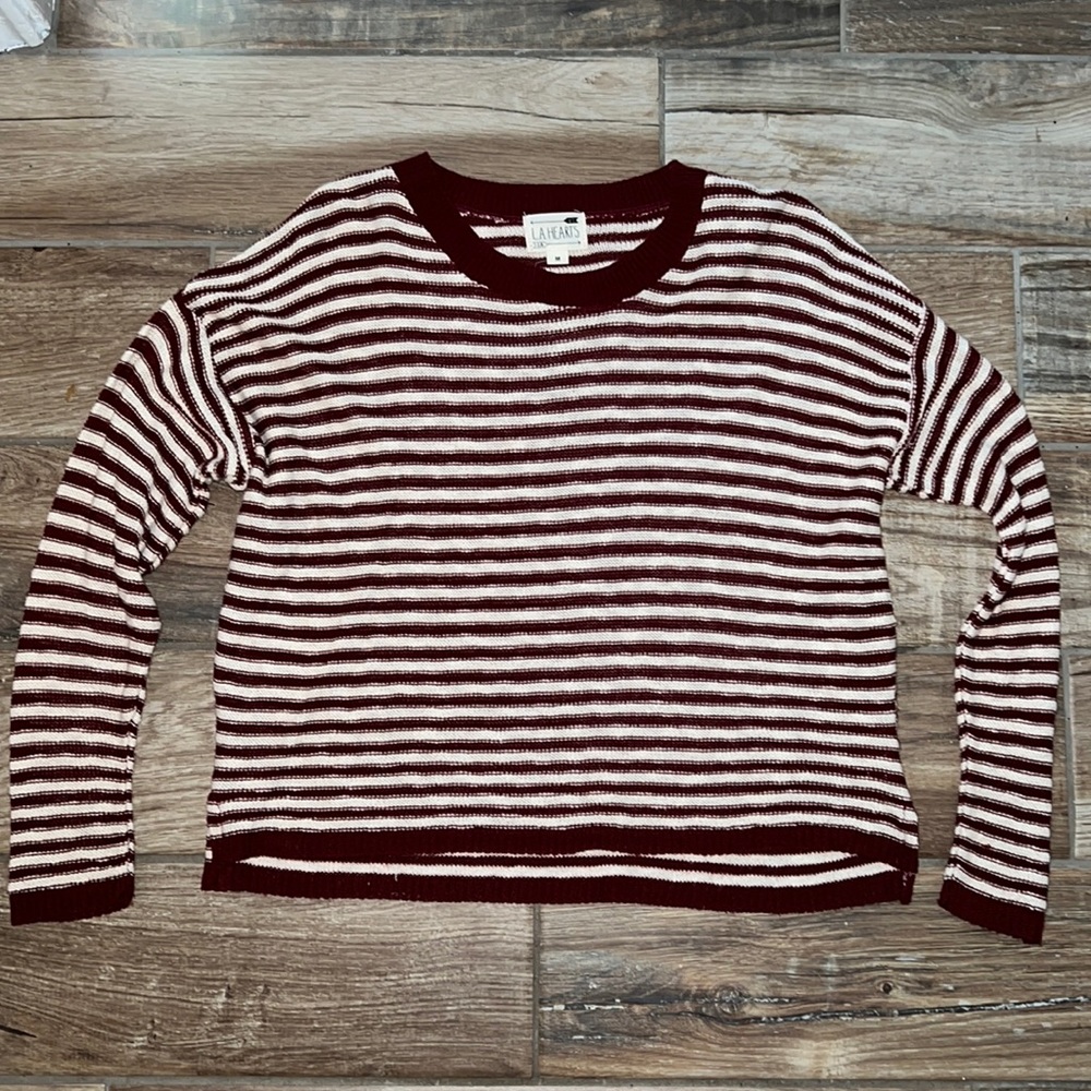 Light weight sweater red and white stripe